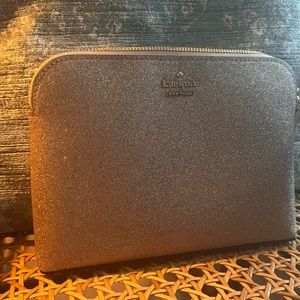 Kate Spade Rose Gold Glitter cosmetic bag